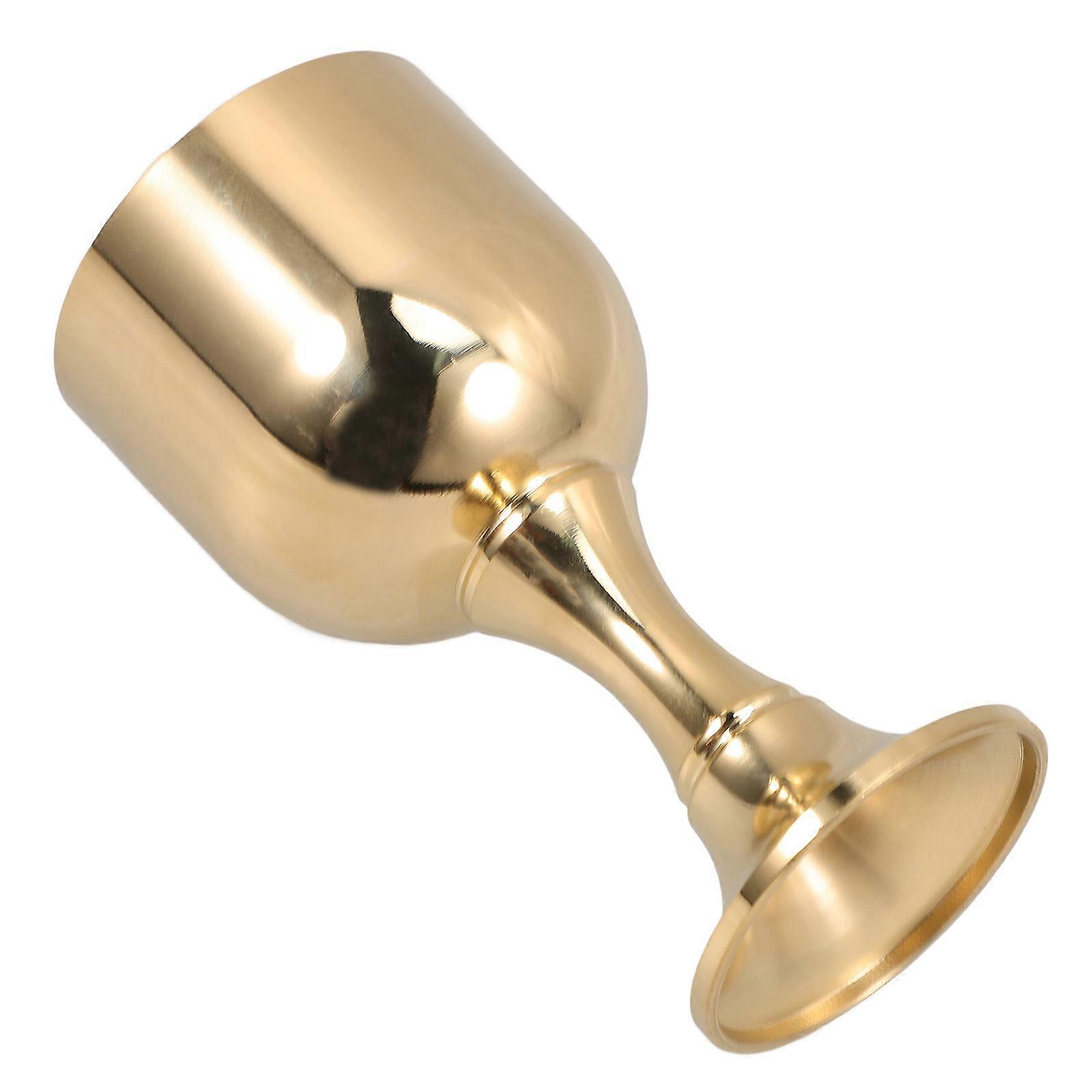 Copper Goblet for Drinking Traditional Cup Golden Design