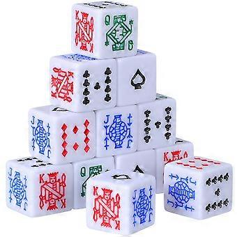 12Pcs Wear-resistant Poker Chips Funny Game Dice Portable Dice and Chips Set Game Supply