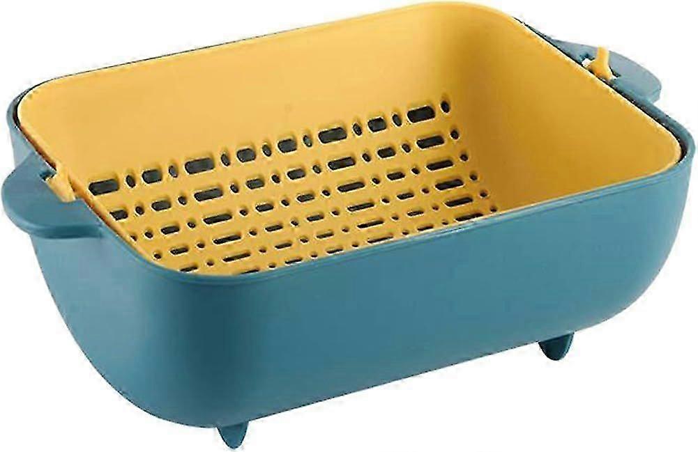 Multifunction Kitchen Strainer Colander Double Layer Drain Basket Bowl