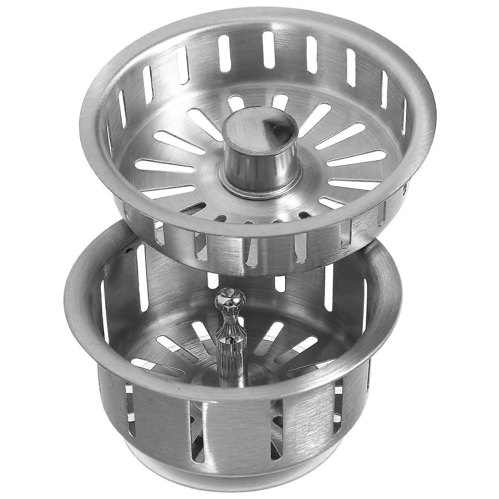 Sink Strainer Stainless Steel Filter for Kitchen Drain Silver 3Sets