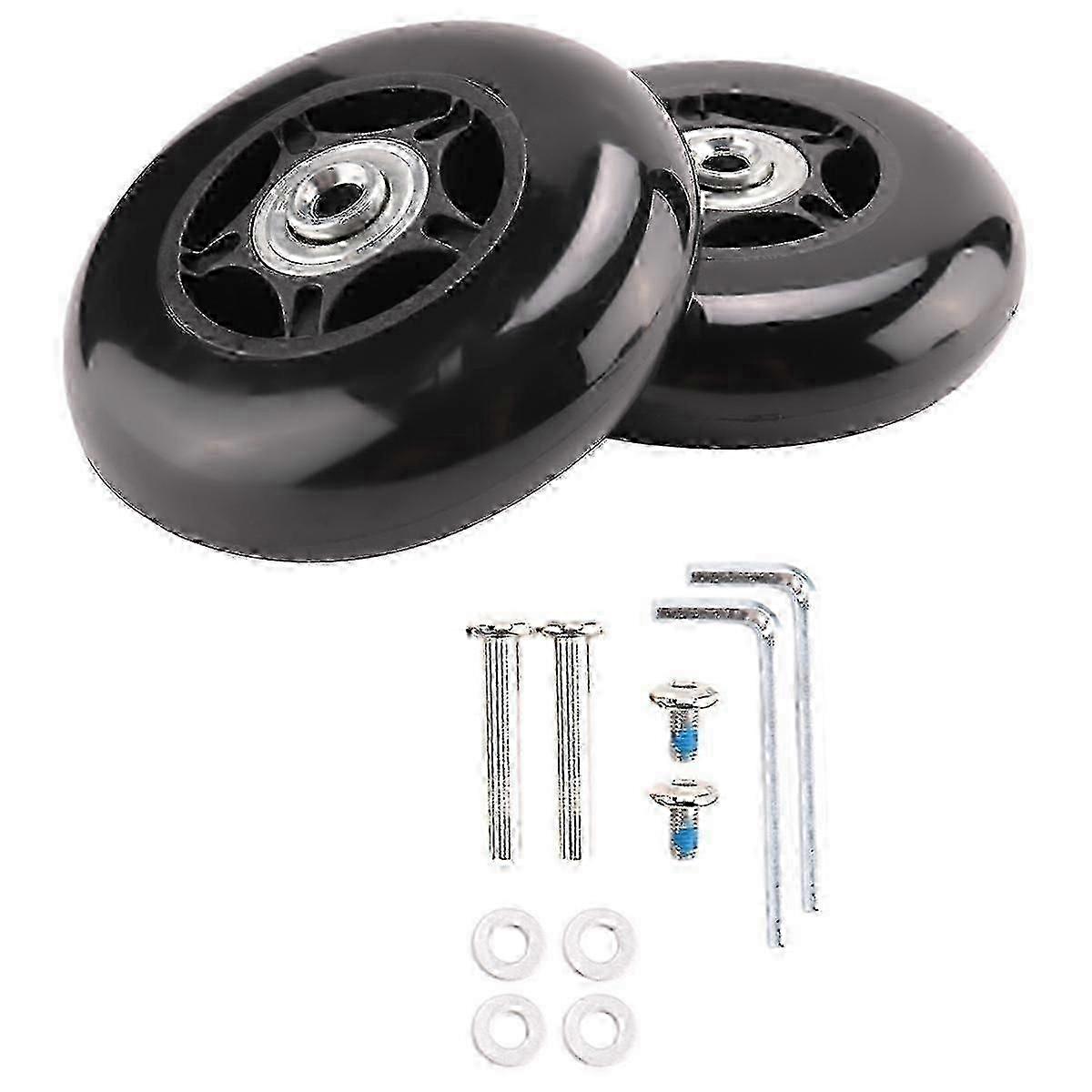 2 Set Luggage Suitcase Replacement Wheels OD 80mm