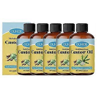1-5x Bio-Rizinusöl, 100 ml, für Haarwachstum, Wimpern und Augenbrauen, Hautpflege