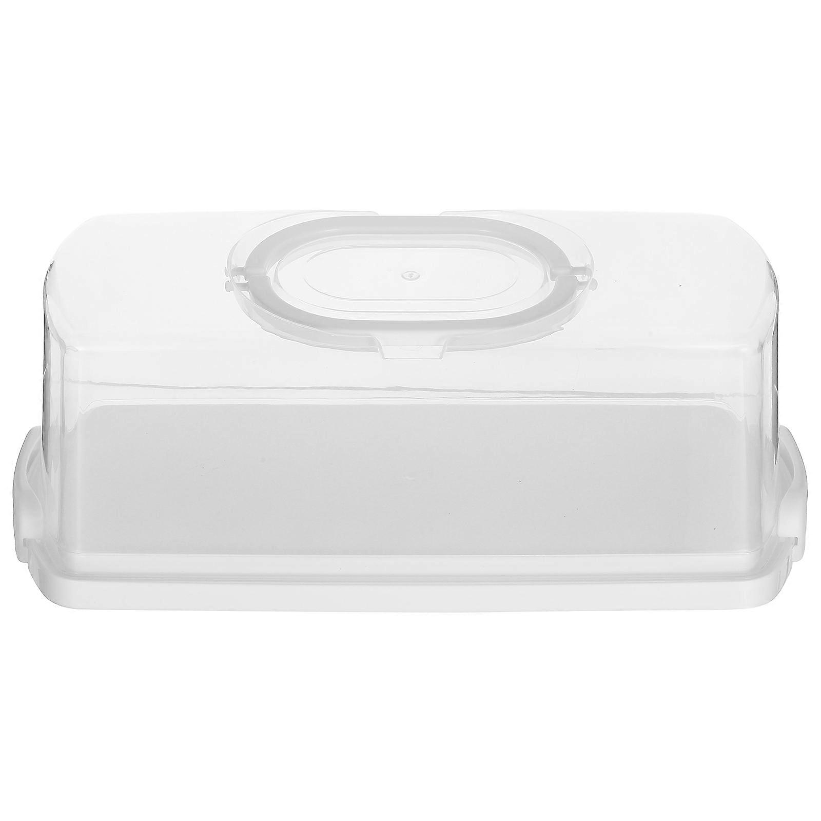 Portable Bread Box Rectangular Bread Container for Storage Reusable White