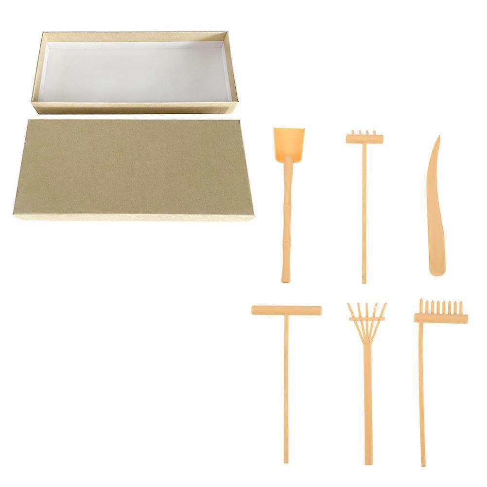 Zen Garden Rake Set Plastic Tools for Relaxation 1Set Yellow