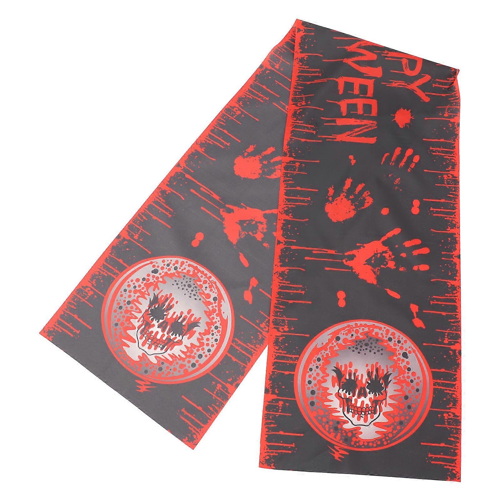 Decorative Halloween Table Runner for Party 3Pcs Black Tablecloth