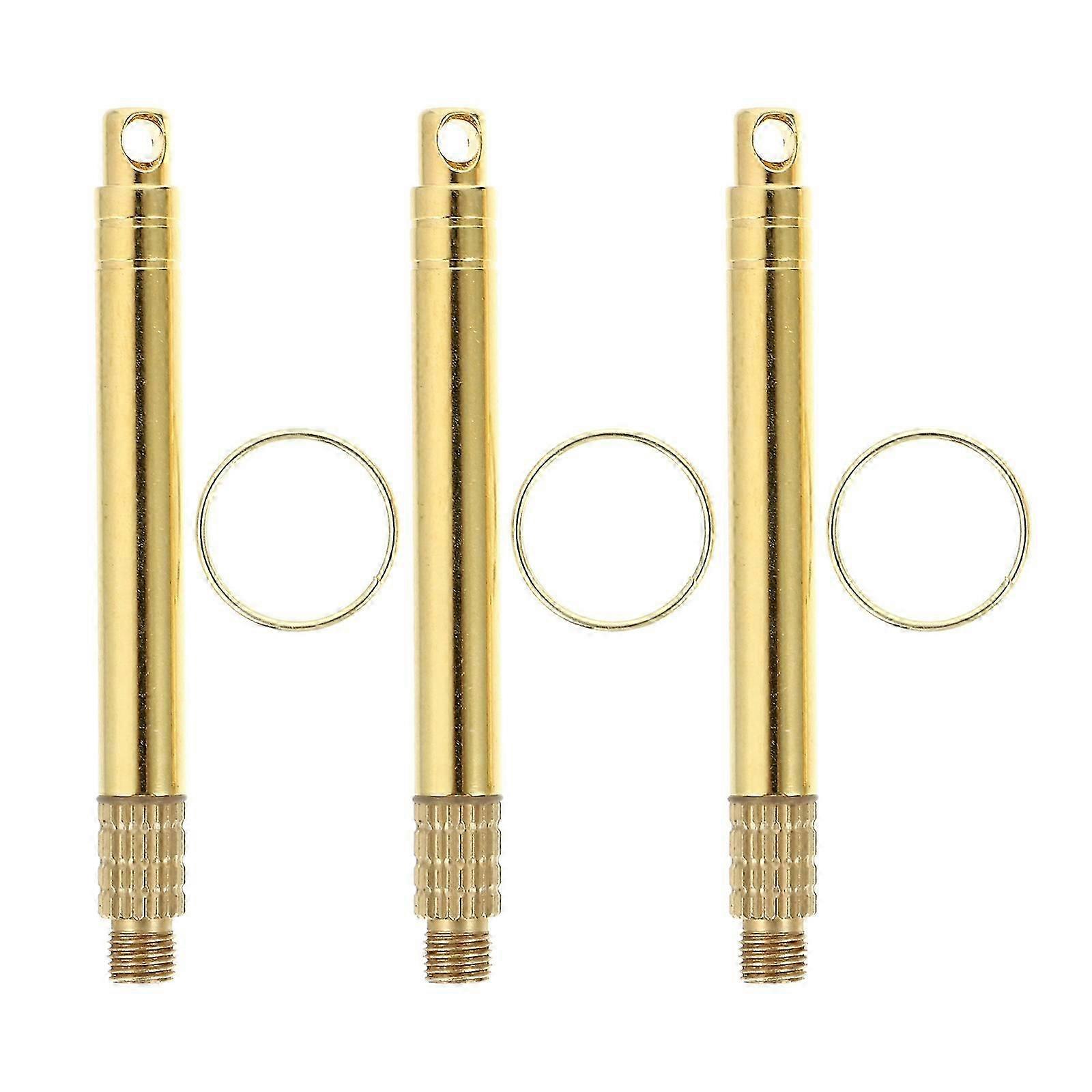 3Pcs Yellow Brass Ear Pick Tools Portable Ear Cleaning Kit