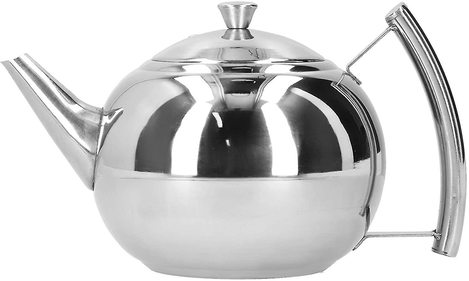 Square Glass Teapot With Infuser, Clear Leaf Teapot With Strainer For Microwavable