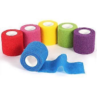 Zelfklevend veterinair verband, niet-geweven, zelfklevend verband, sterk, ademend sporttape, eerste hulp voor paarden, honden, katten, vogels en andere huisdieren, 5 cm x 15 cm rollen