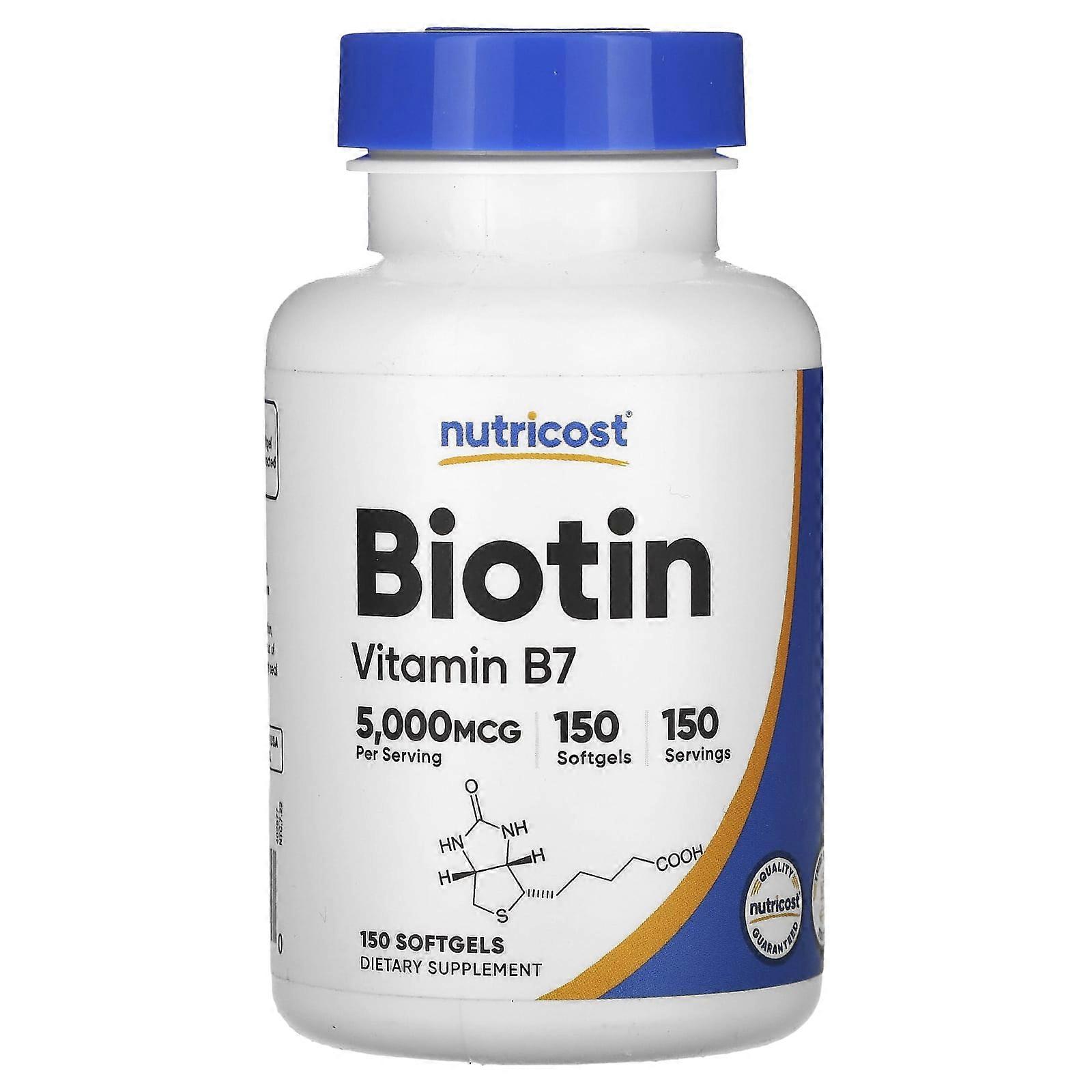 Nutricost, Biotin, 5,000 mcg, 150 Softgels, 2-Pack