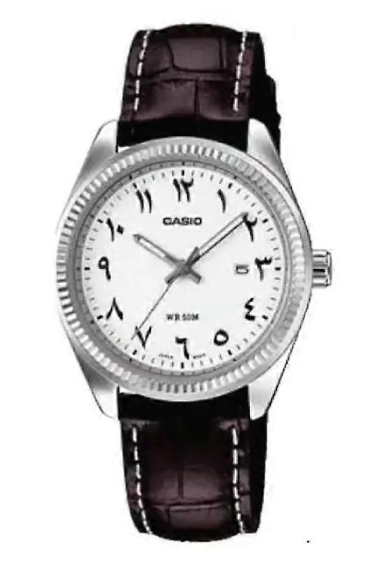 CASIO COLLECTION LADY DATE - LEATHER, WHITE