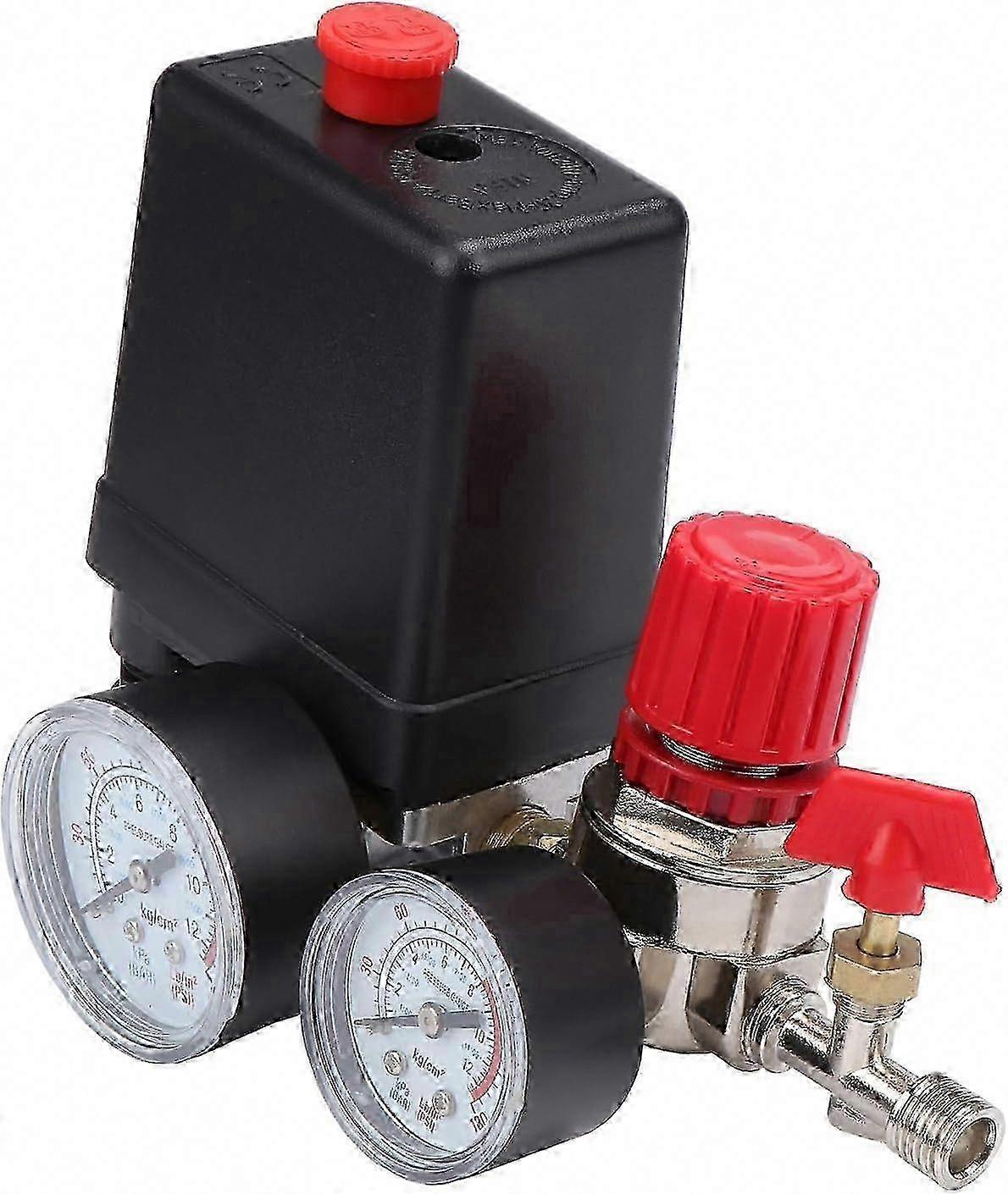 Air Compressor Pressure Switch Valve with Gauge Regulator compatible withCompressors