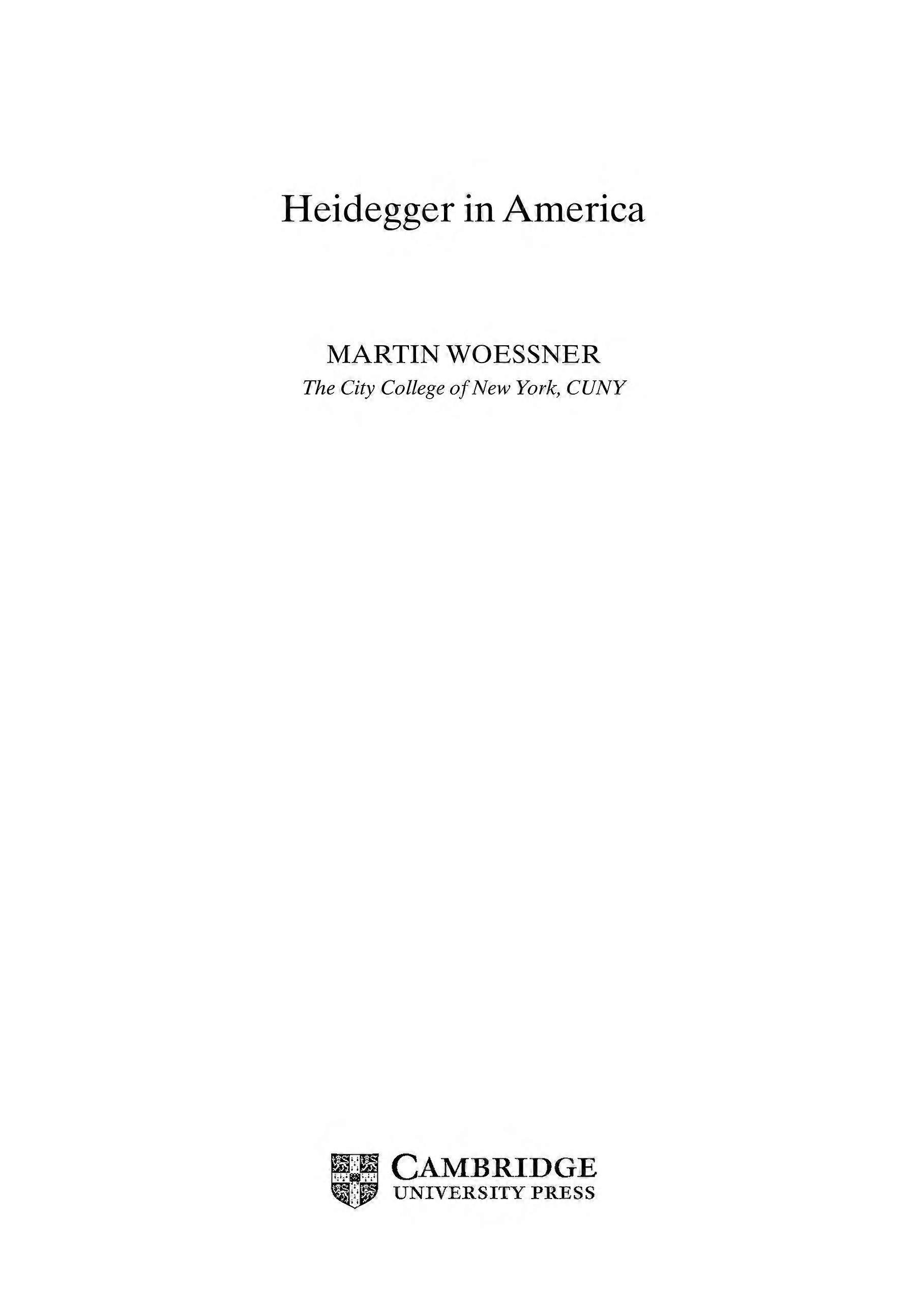 Heidegger in america