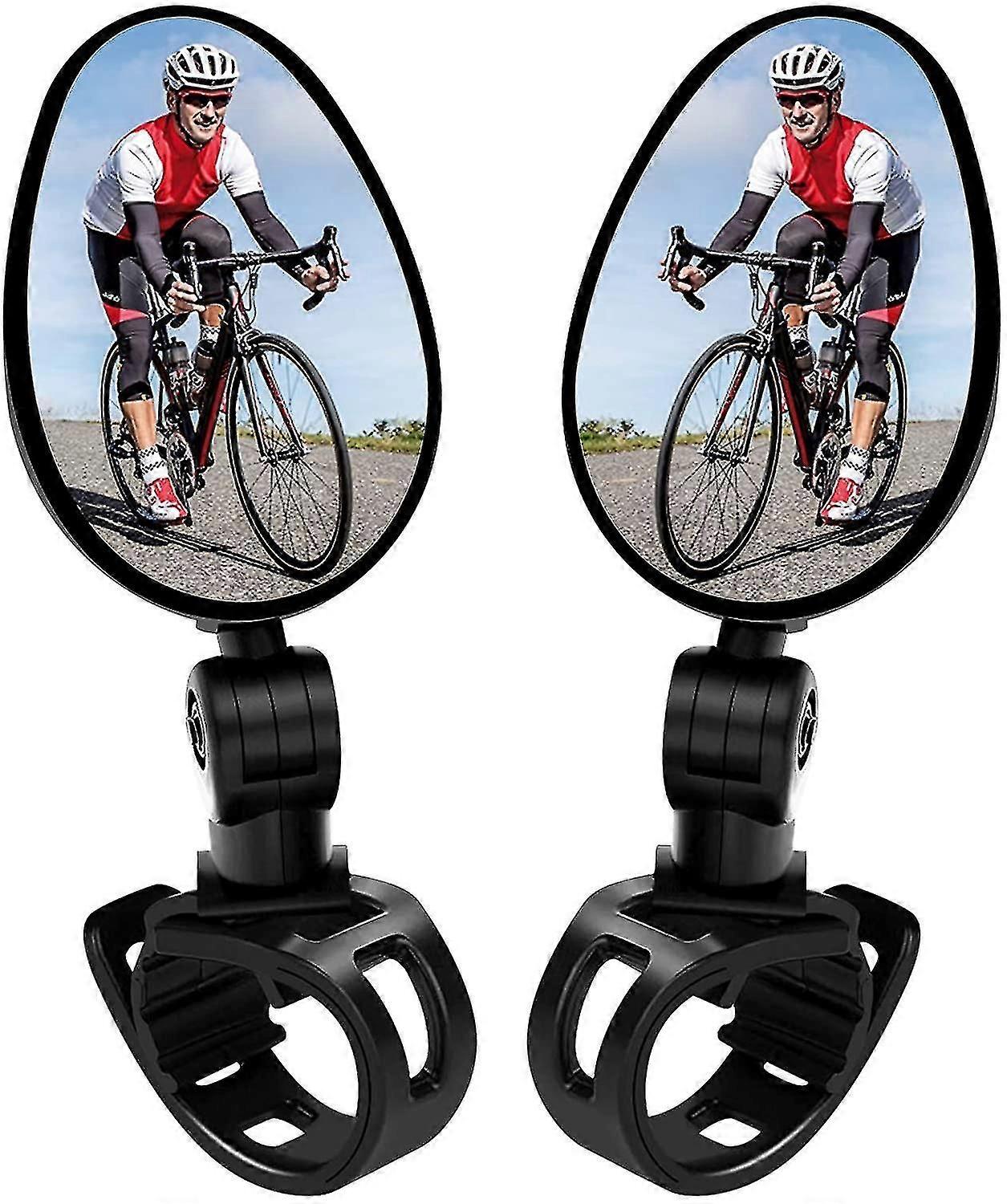 2 Pack Bicycle Mirrors Universal Mini 360 Rotary Rear View Camera