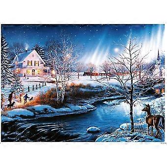 Snow Night Aurora Jigsaw Puzzles for Adults 1000 Piece, Adult Children Intellective Educational Toy DIY Collectibles Modern Home Decoration