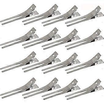 1,8 tums hårspännen för lockar, hårstyling, dubbla stift, lockinställningssektioner, clips, metallhårspännen för tjejer, silver, 50 st