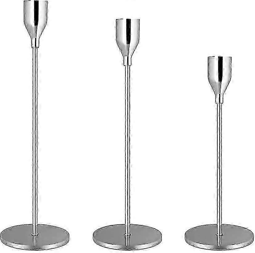 Set mit 3 Metallkerzen