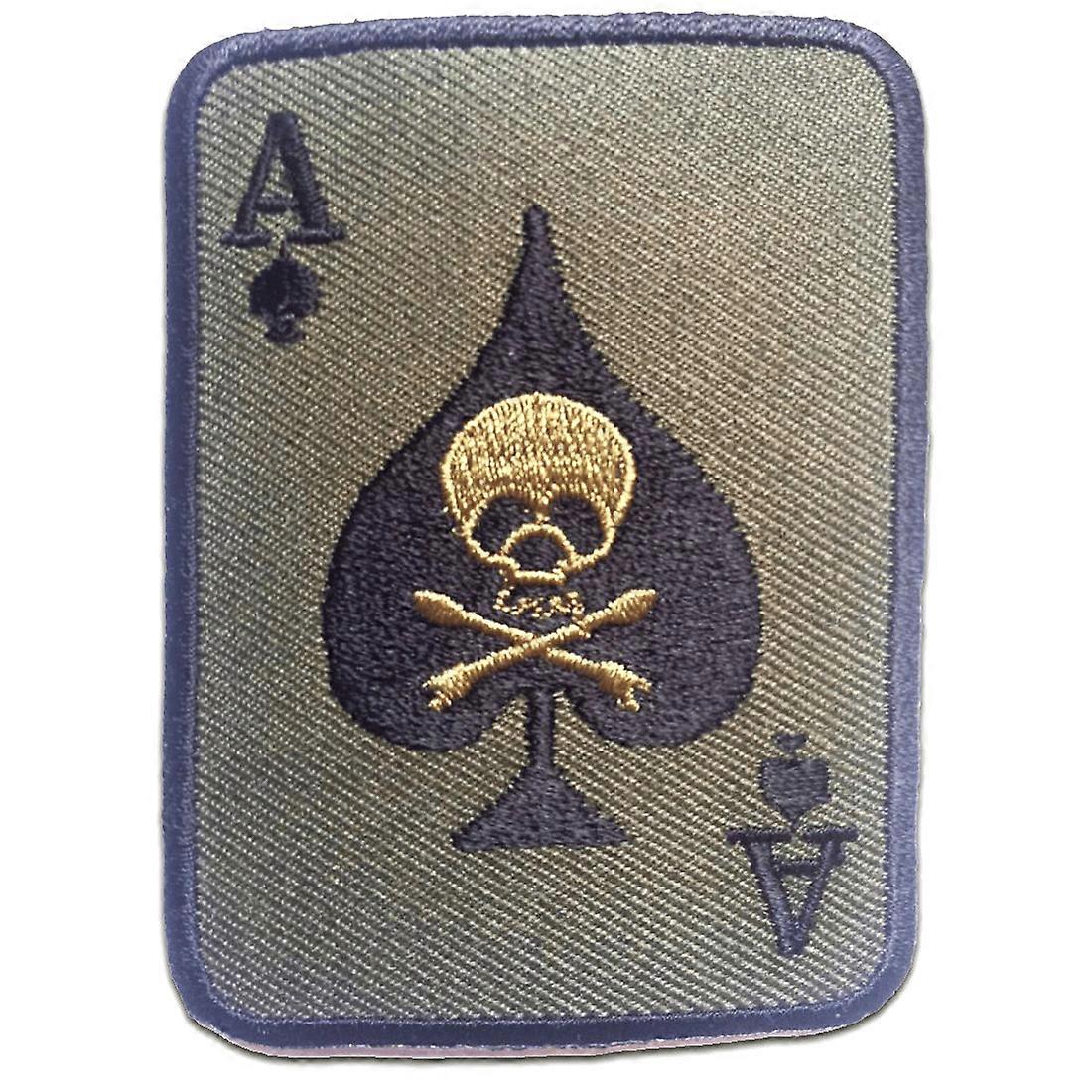 Patch / Iron-on Patch - Poker Ace Skull Biker - Multiple Colors Selectable - 5.6 x 7.6 cm - Patch