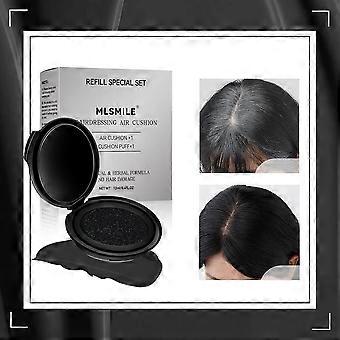 Hair Coloring Air Cushion for Instant Gray Coverage with Water-Resistant Natural Dye Formula in Black or Coffee