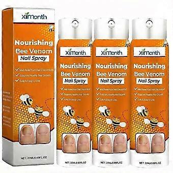 3er-Pack Nagelspray mit Bienengift, zur Pflege geschädigter Zehennägel, sanft und sicher, fördert gesundes Nagelwachstum, 20 ml