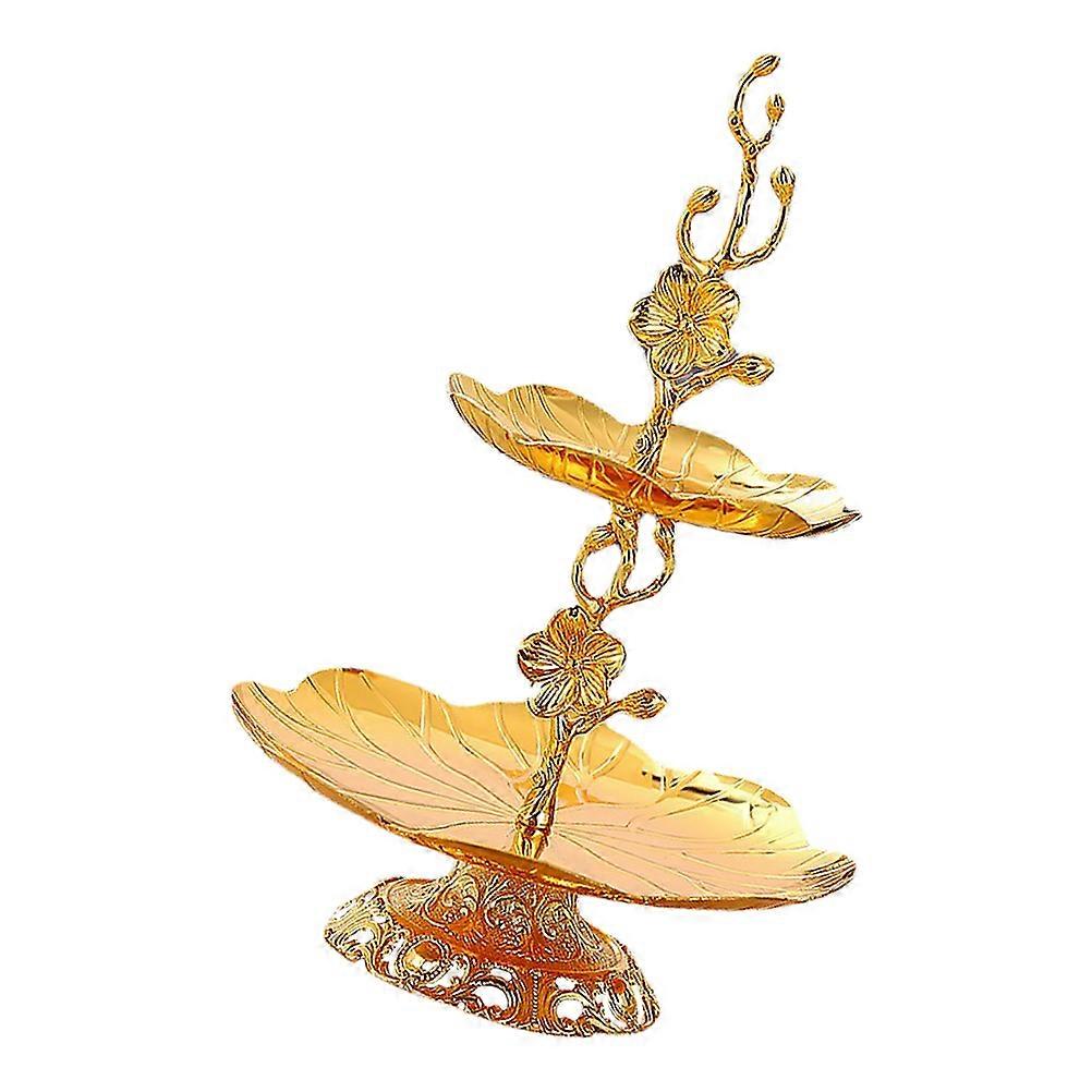 Golden Dessert Tray Multi-Function Cupcake Stand 2Pcs for Home Use