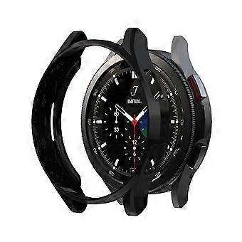 Funda protectora de TPU suave para Samsung Galaxy Watch4 Classic de 46 mm, cubierta parcial galvanizada - Negra