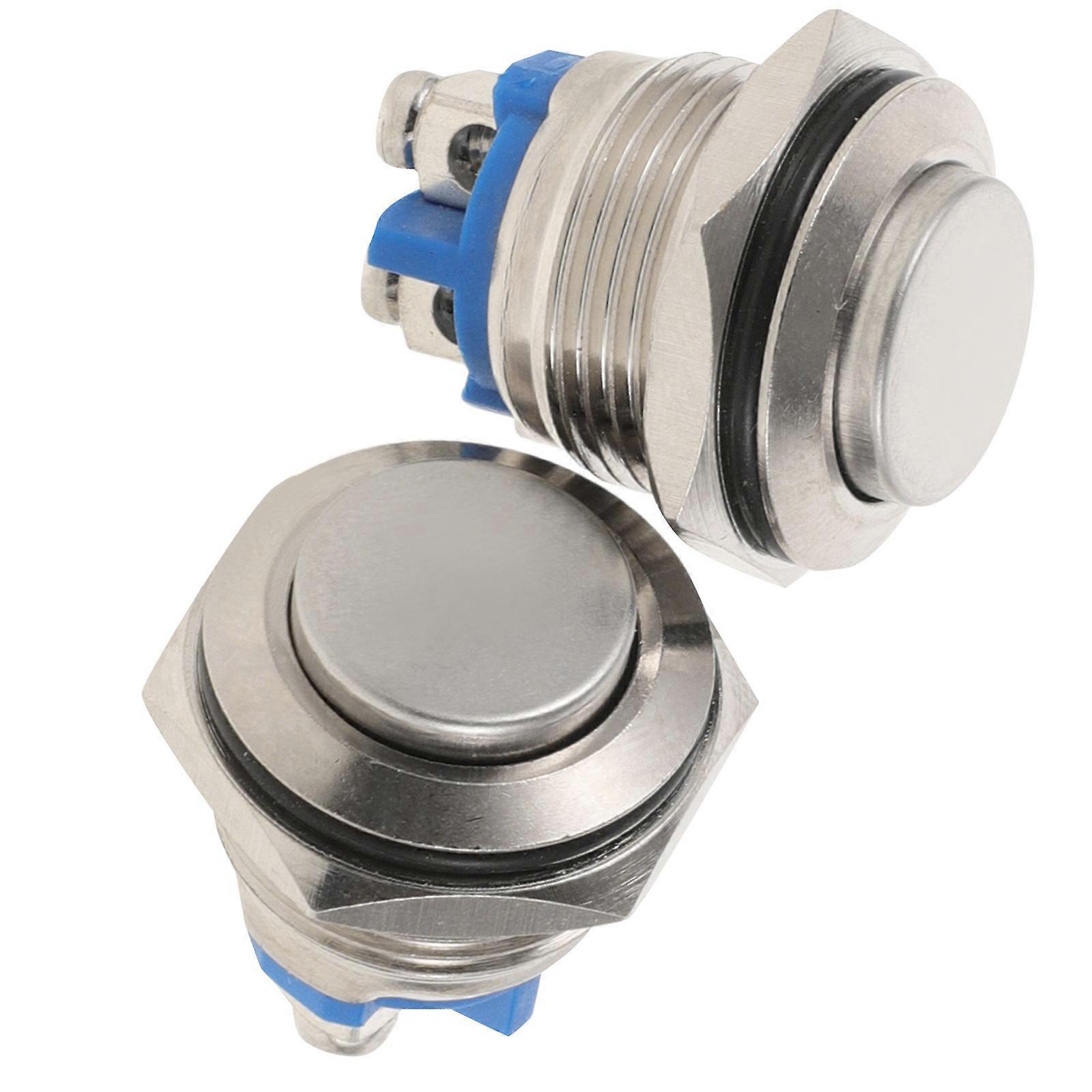 2pcs Doorbell Button Lighted Panel Mount Push Button Round Chime Button Supply