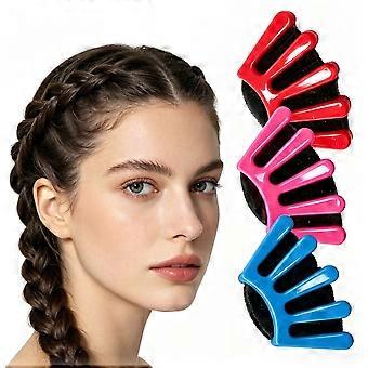 3-Piece Hair Styling Tool Set, Quick Bun Maker and Curling Tongs, Plastic with Velvet Lining, for Women Girls Wedding Hairstyles
