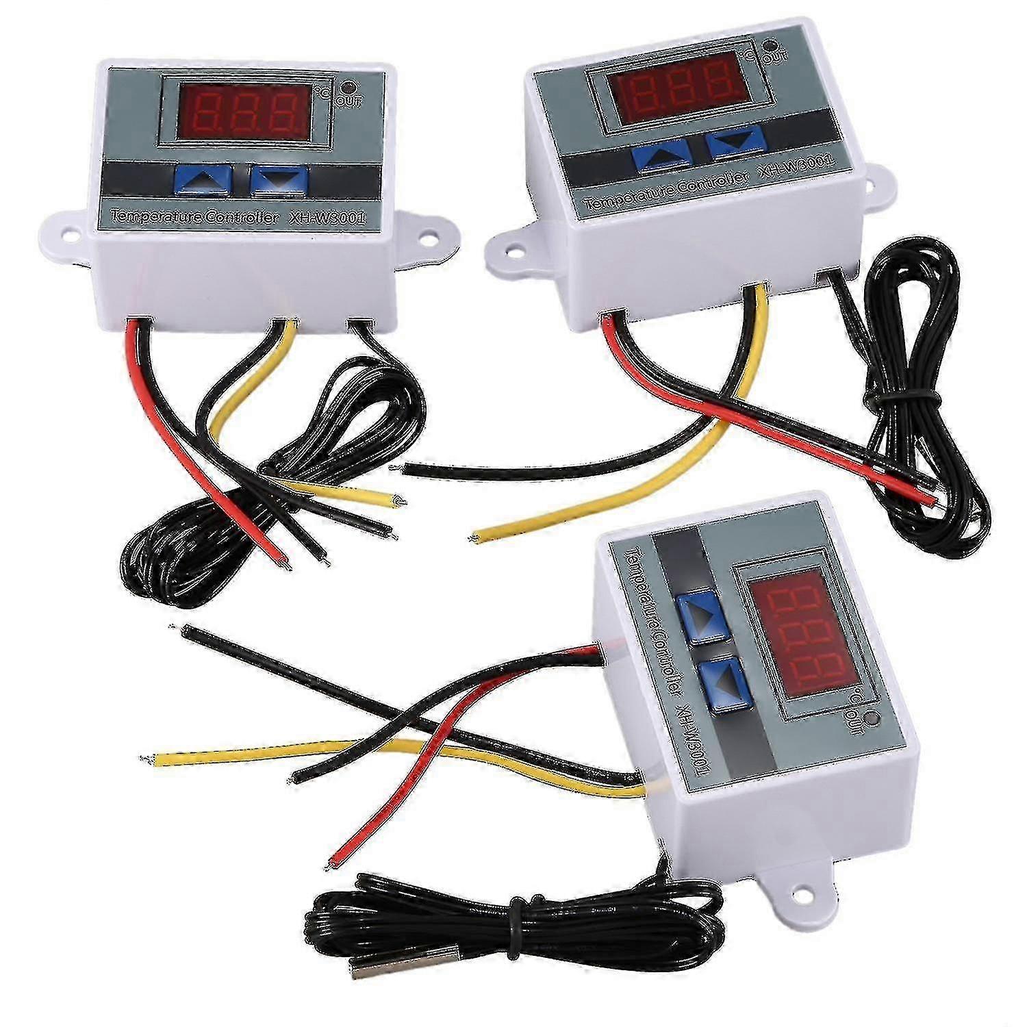 3pcs 220v 10a Digital Led Temperature Controller Switch Probe