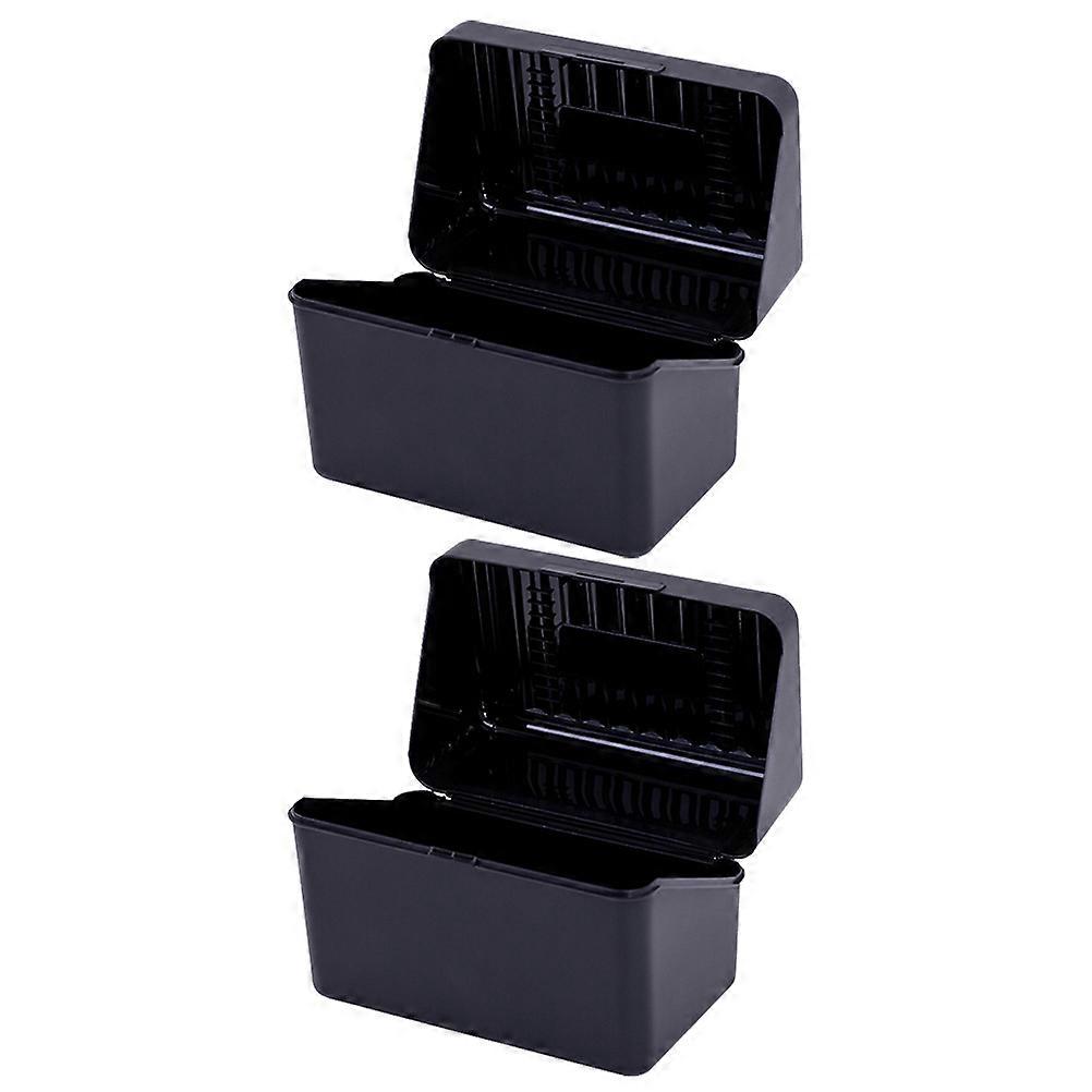 Organiseur de cartes de visite en plastique noir (lot de 2) - Fournitures de bureau