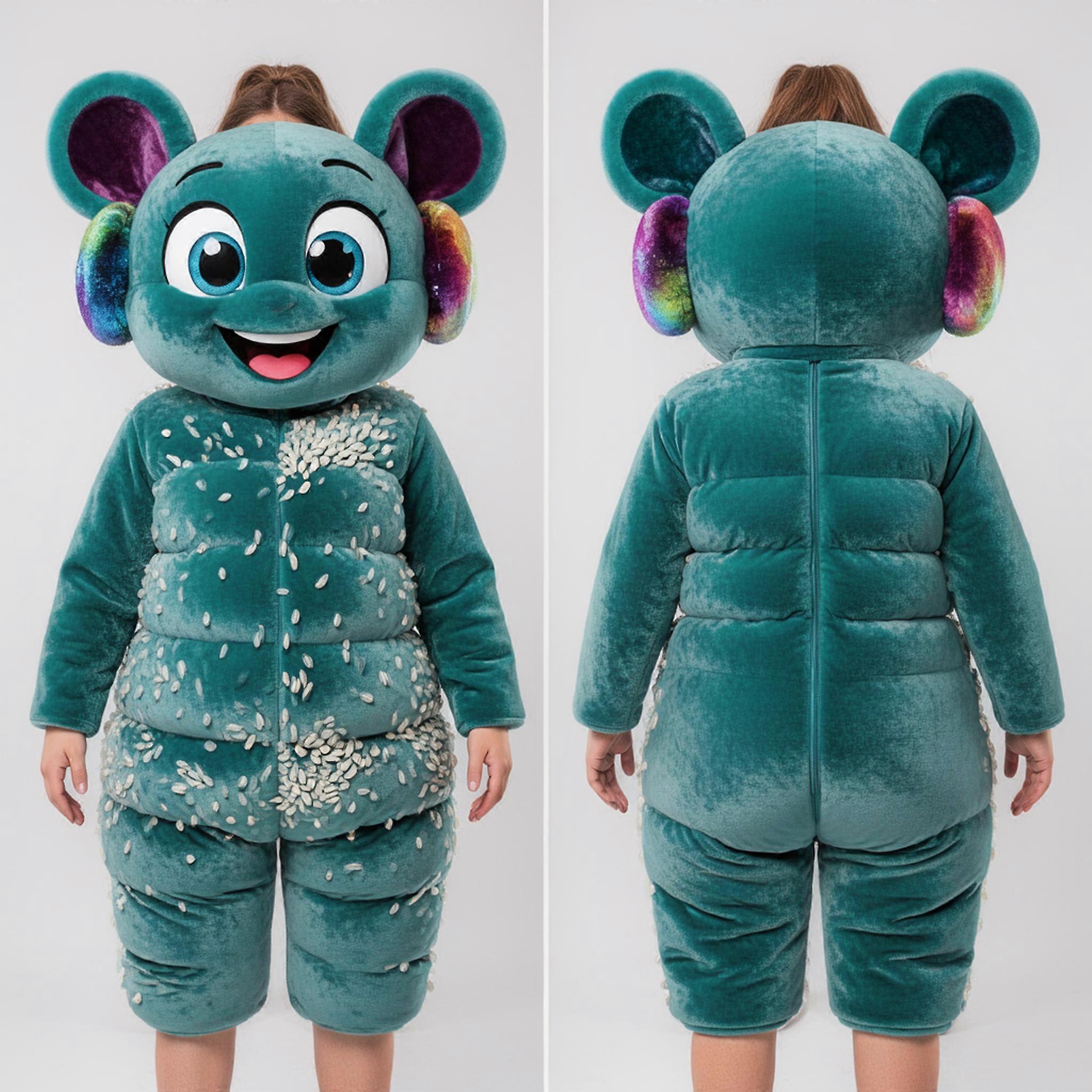 MASTICOT Teal Padded Grain Fried Rice Mascot