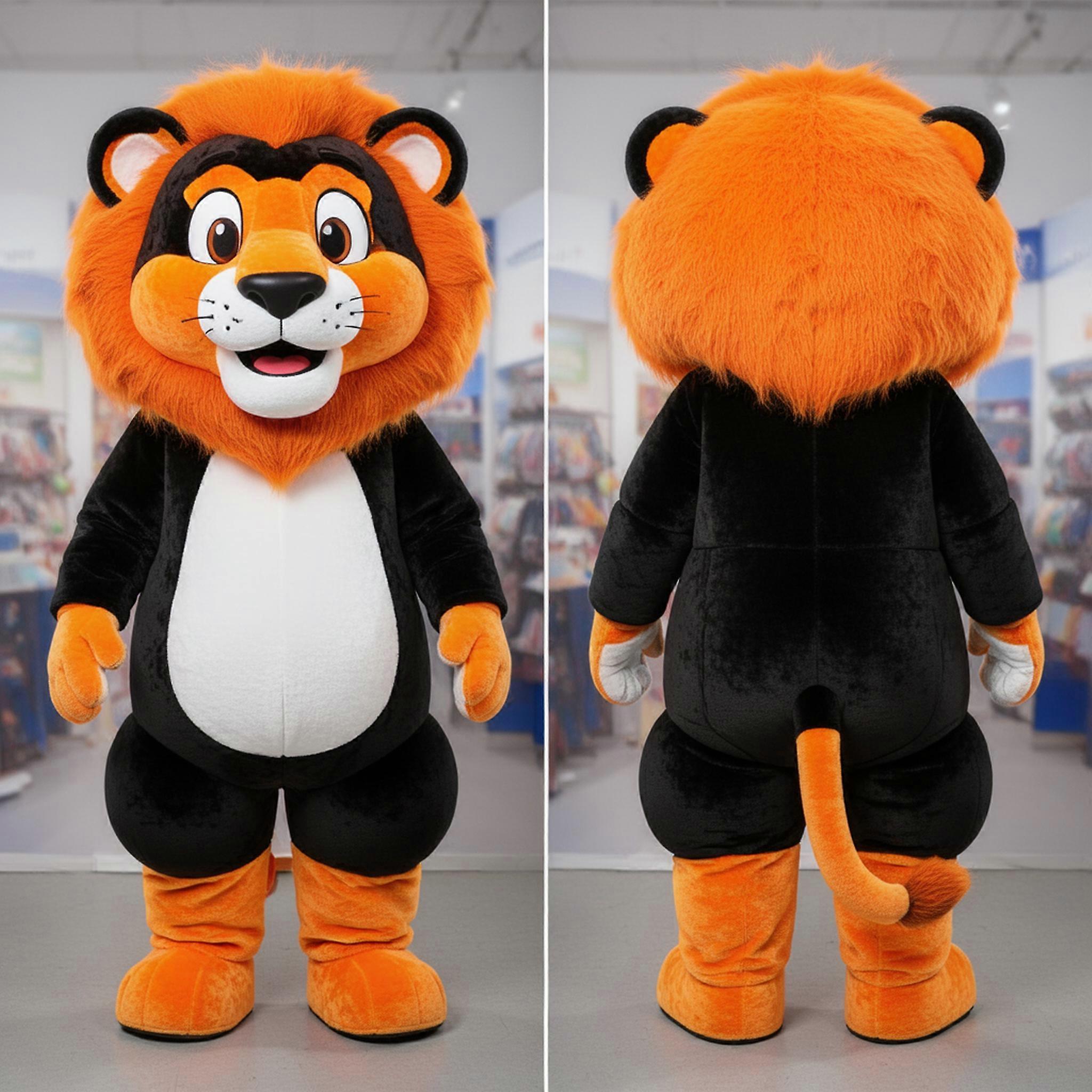 MASTICOT Orange Friendly Tamer Lion Mascot