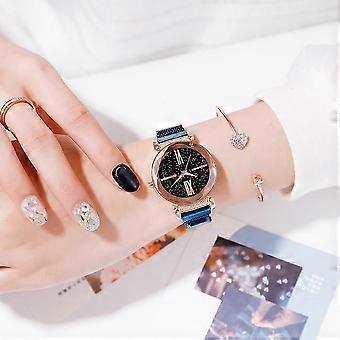 6 Colors Fashion Alloy Strap Round Dial Watch Women Casual Quartz Magnet Watch 26-27