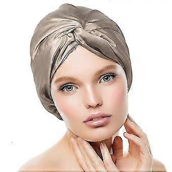 Double Layer Mulberry Silk Schlafmütze Nacht Seide Schlafkappe für Frauen für Haarpflege Lange Haare Elastische Haube Hut