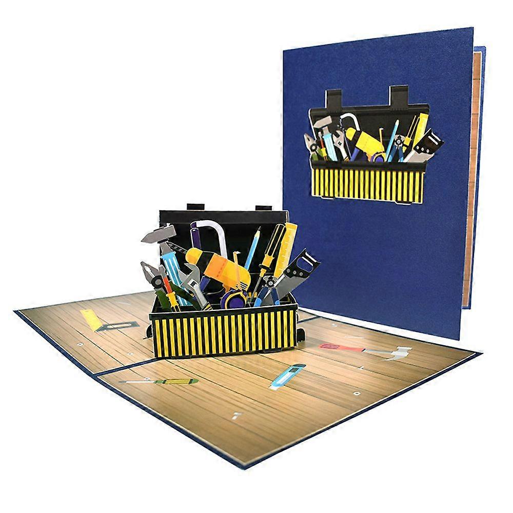 Explosive Laughter 3D Pop-Up Birthday Card Tool Bench Theme