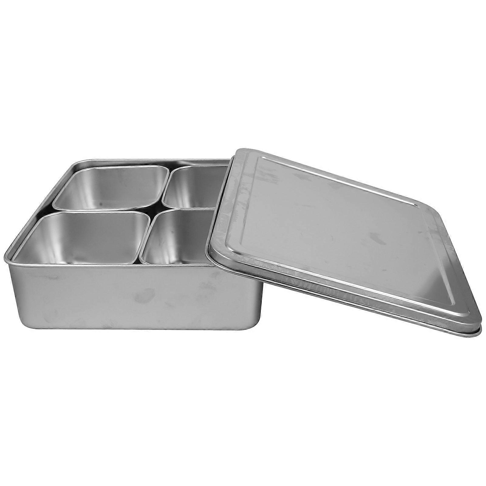 Silver Condiment Box Snack Container for Home
