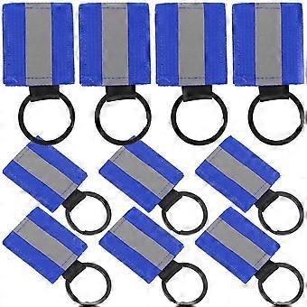 Étiquettes porte-clés réfléchissantes double face, étiquettes de sécurité compatibles avec la décoration, lot de 10.