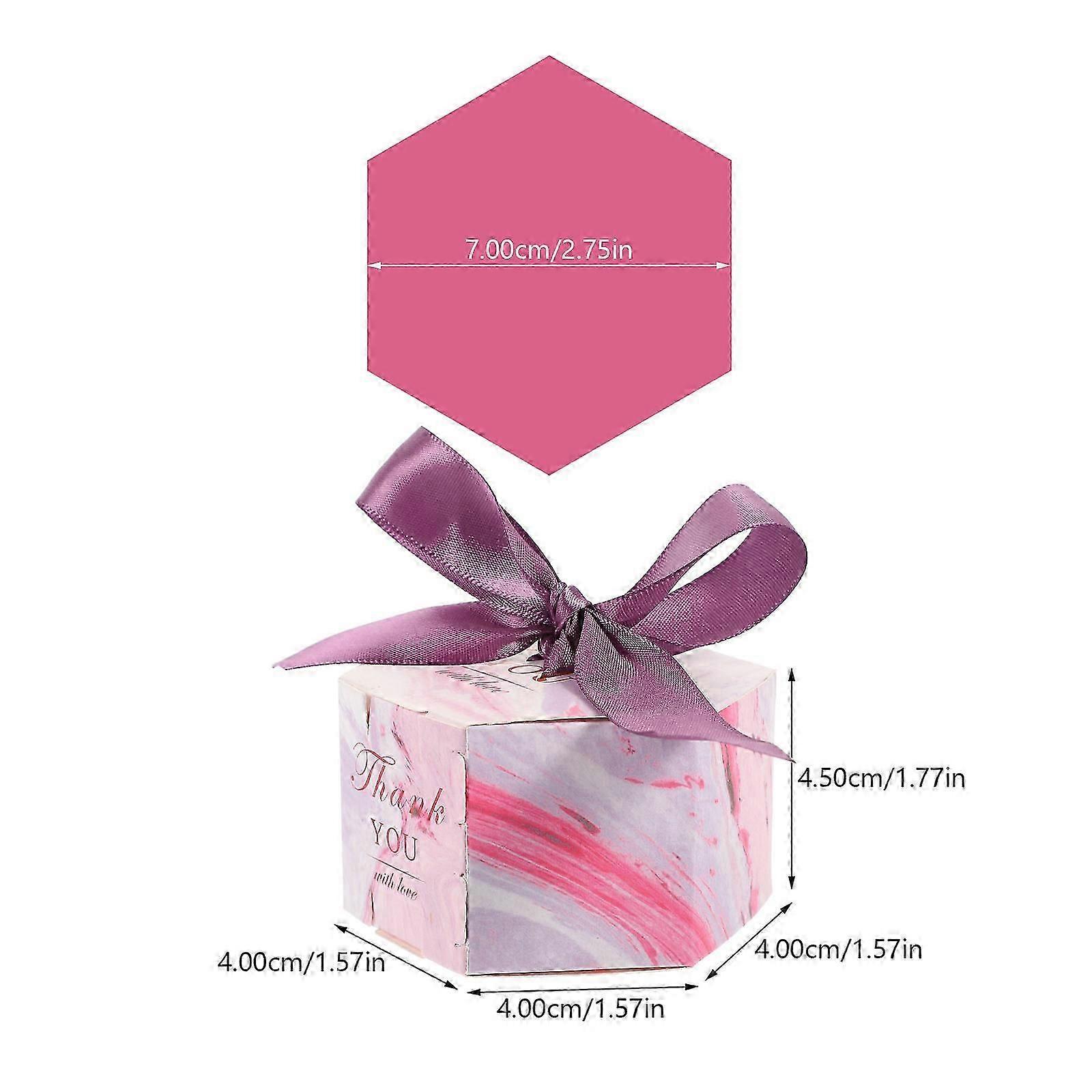 Paper Chocolate Boxes 20Pcs Pink Hexagonal Storage Gift Boxes