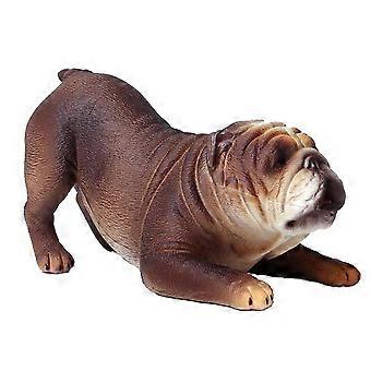 Realistic Brown Bulldog Figurine with Detailed Texture, Educational Toy for Kids and Science Projects