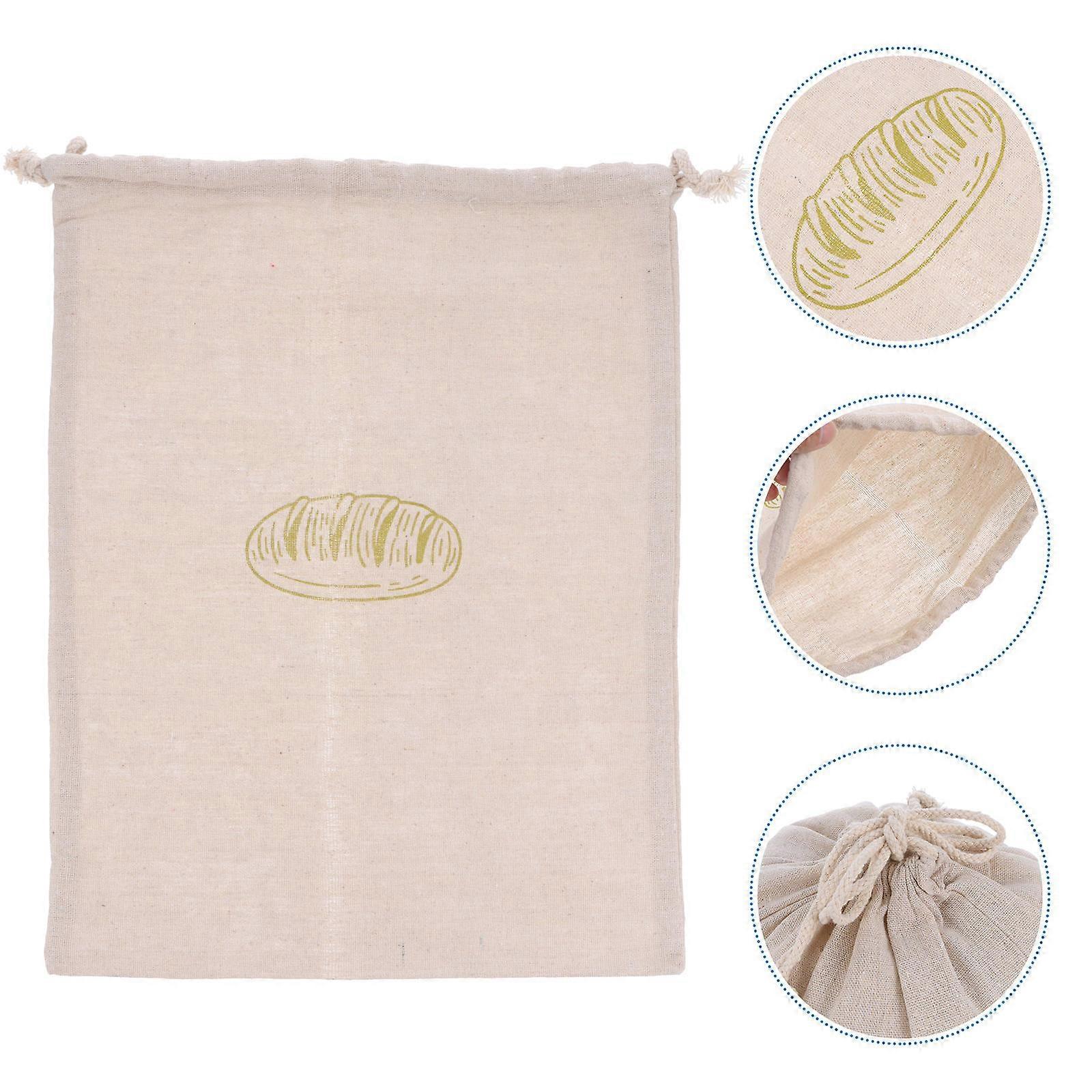 Bread Storage Pouch for Storage Use 2Pcs Linen Drawstring Bag
