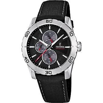 Festina Männer Quarz Analog Man Uhr mit Kuhfell Armband F16607/8
