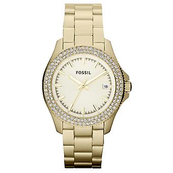 Fossil retro traveler Watch for Women Analog Quartz with Stainless Steel Bracelet in Gold-plated AM4453