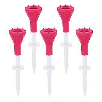 Adjustable Height Plastic Golf Tees with Triangle Mark, 5-Pack Blue for Golf Training and Driving Range