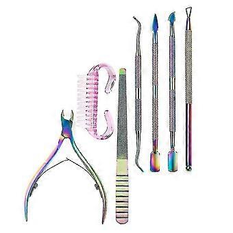 7pcs Dead Skin Remover Cuticle Nail Trimmer Nail Push Scissors Toenail Tool Kit|cuticle Pushers 192.