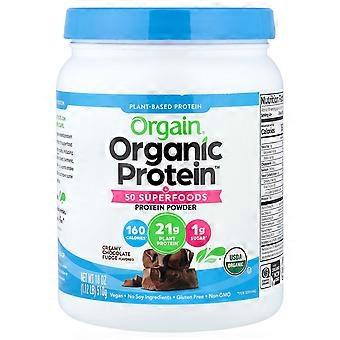 Orgain, Organiczny proszek proteinowy + 50 superfoods, Kremowy krem ​​czekoladowy, 510 g