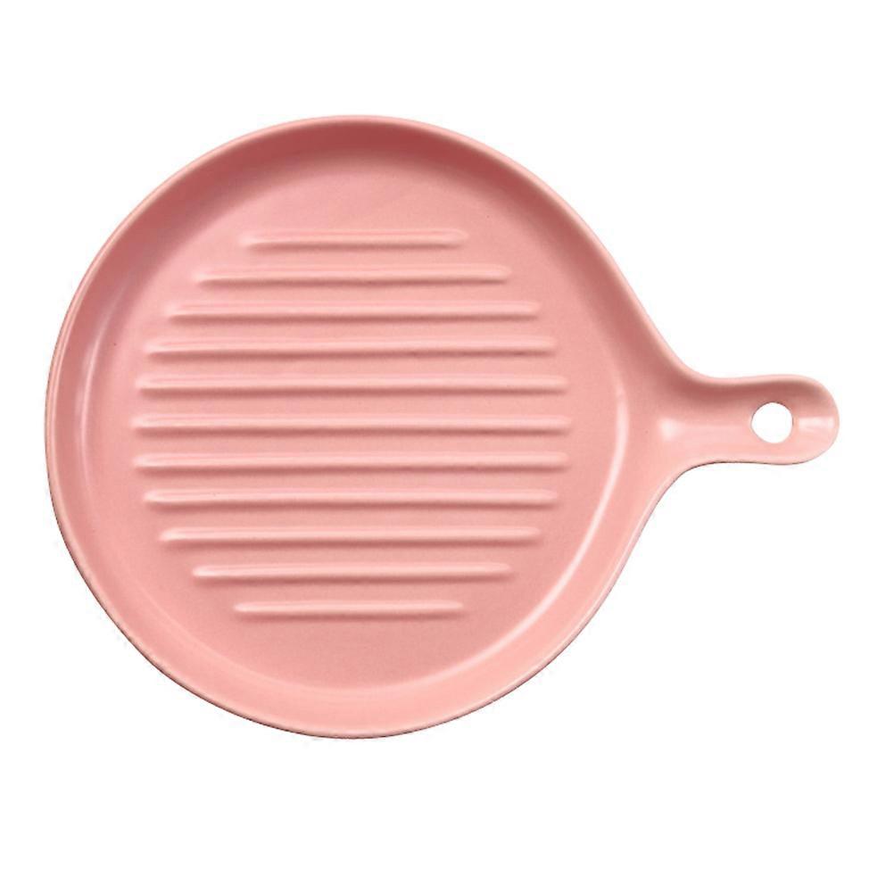 Handle Baking Plate for Kitchen Use Practical Ceramic Handle Plate