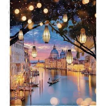 Gorgeous Venice Twilight Canal Lantern Scene Wooden Puzzle RNB1419