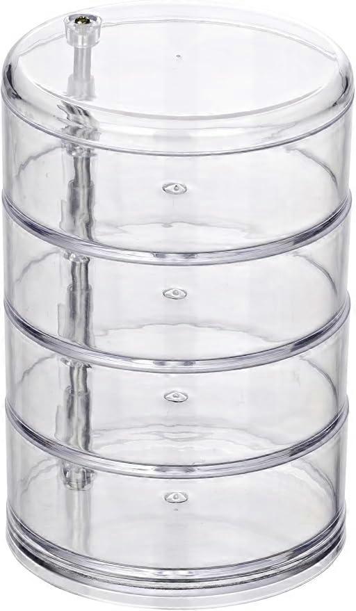 Bathroom storage box, round acrylic storage box, 4 compartments,