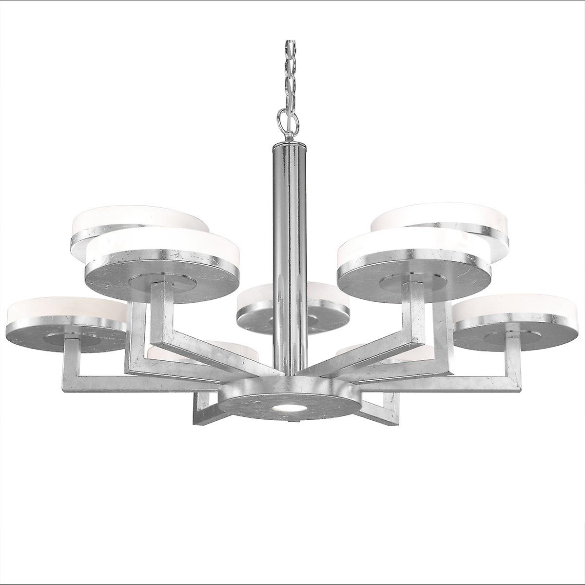 Solis Multi Arm Pendant Ceiling Light 10 Light Silver Leaf