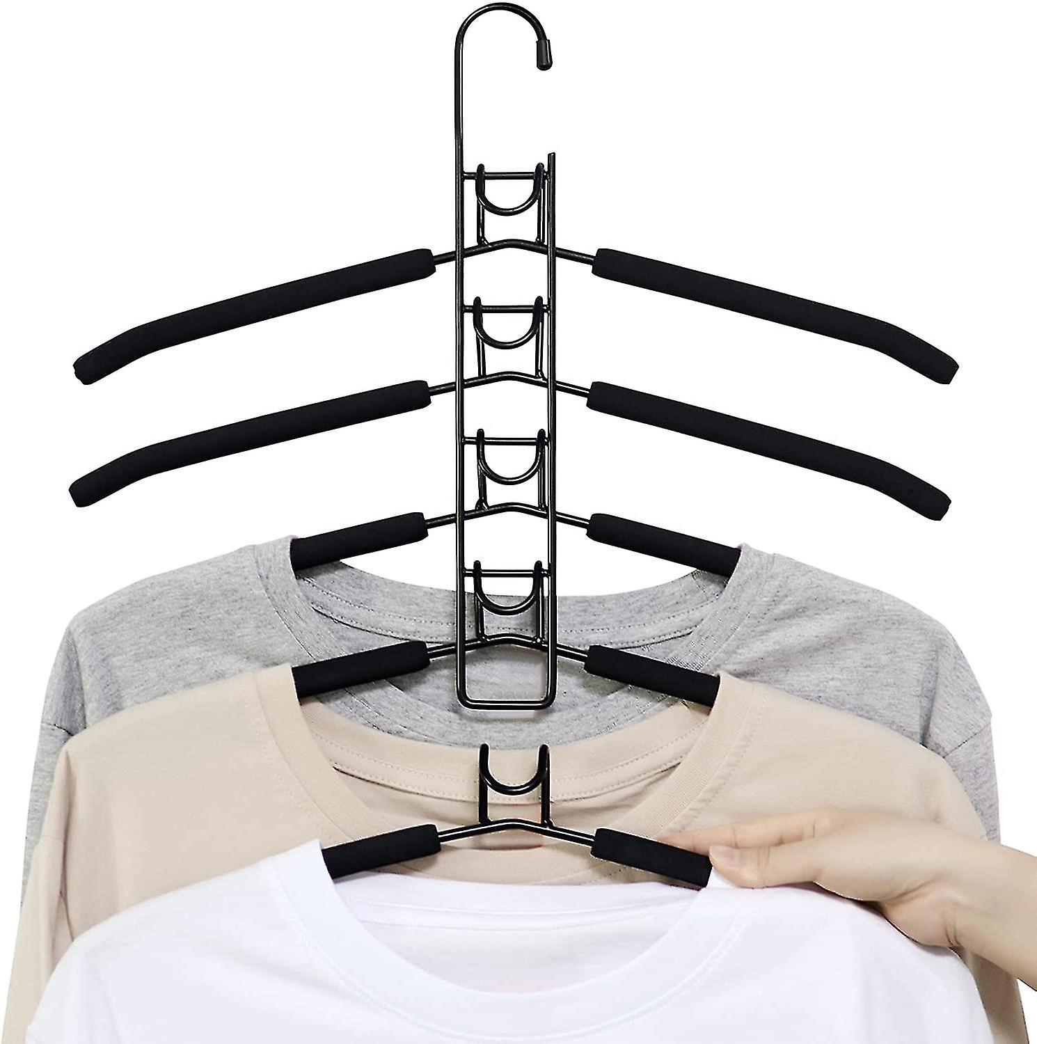 Pxcl Bette Metal Hangers, 5 In 1 Multiple Non-slip Space Saving Hanger, For Suits Shirts Dresses Coatskids