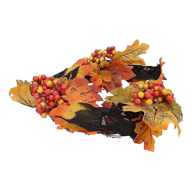 35X35x5cm Assorted Color Wreaths & Garlands Home Maple Wreath Artificial Maple Garland Door Decorati